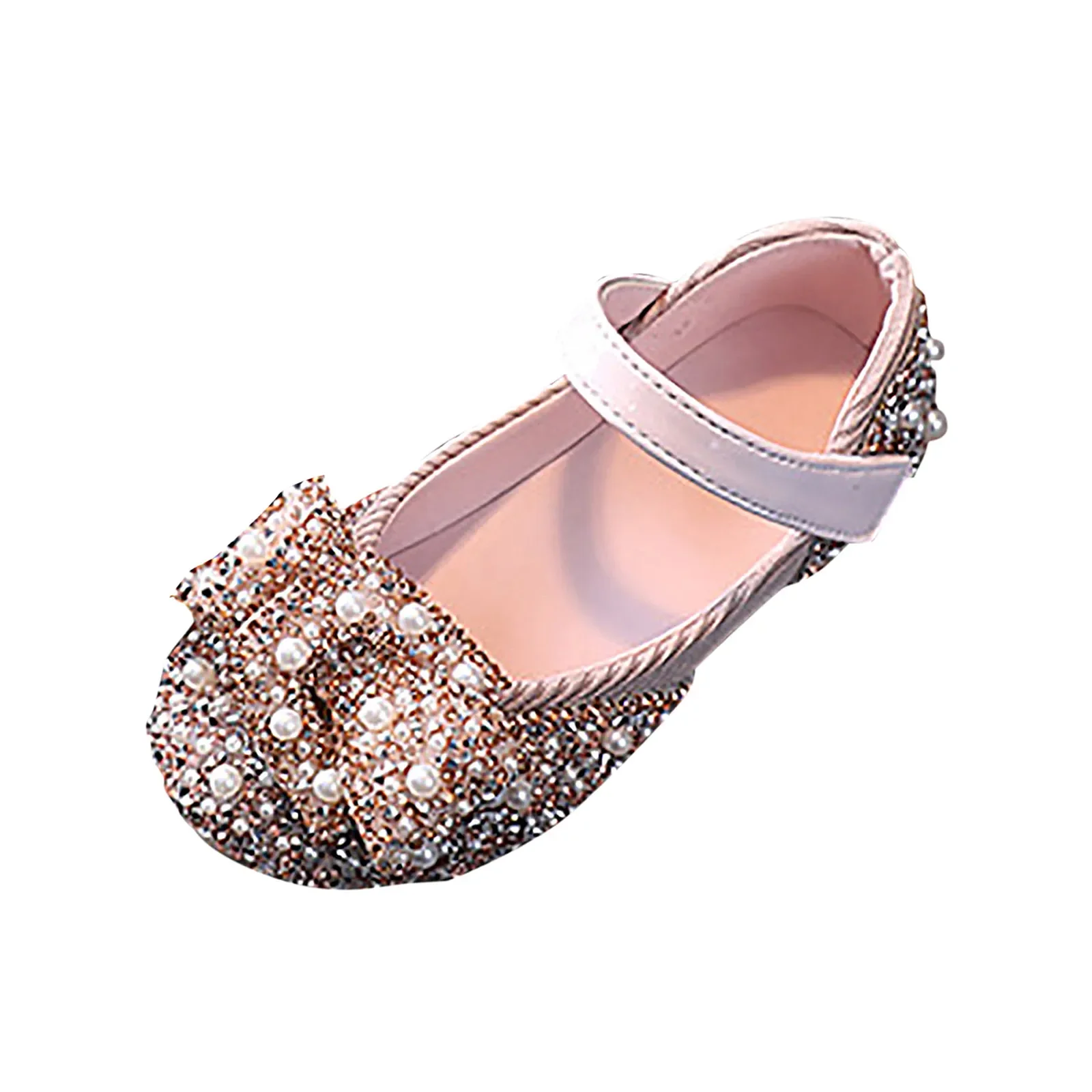 Neue Herbst-Kinder-Lederschuhe mit Pailletten, Mädchen Prinzessinnen-Strass-Perlen-Schleife Einzelschuhe, Modische Baby-Kinder-Hochzeitsschuhe – Detail 3