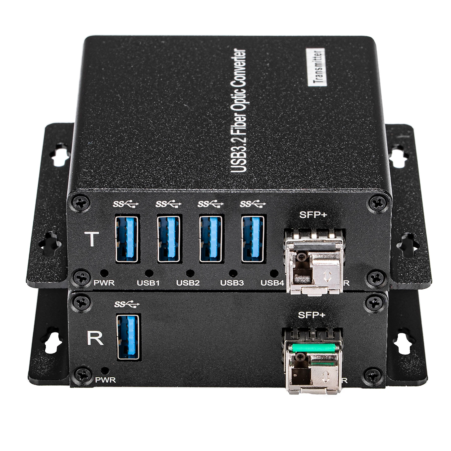 4 channel USB 3.2 USB3.0 to Fiber Optic Converter LC Singlemode single Fiber up to 250 Meters with 10Gbps SFP Module A set