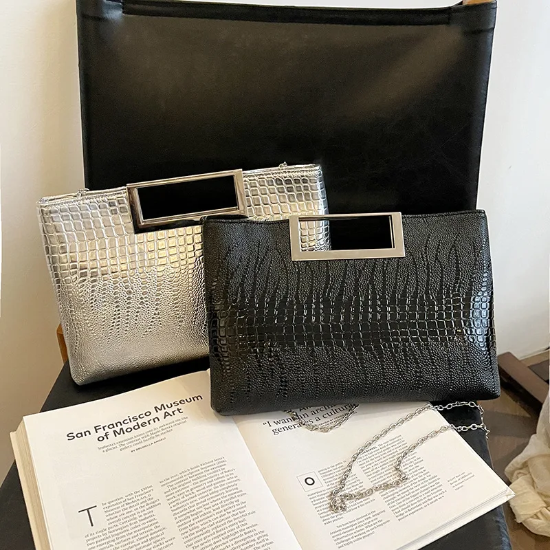 

Fashionable Ladies Handbag 2025 New Crocodile Pattern Shoulder Chain Evening Bag High Quality Women's Bag Stylish Trendy Handbag