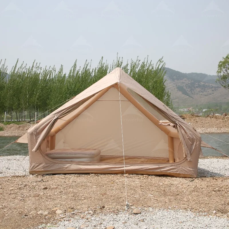 

XMSJ 4-Season Inflatable Camping Tent With Manual Pump, Waterproof Windproof Oxford Cabin Tent With Mesh Window