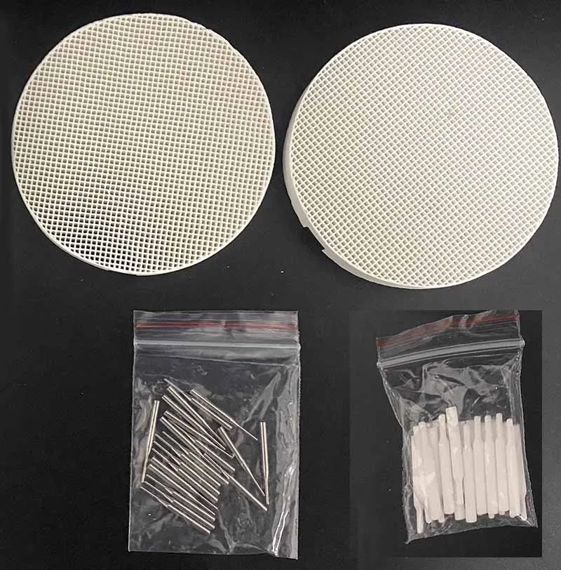 Bandejas de cocción de panal para laboratorio Dental y pasadores de cerámica de circonio, bandeja de porcelana, pasadores de acero inoxidable