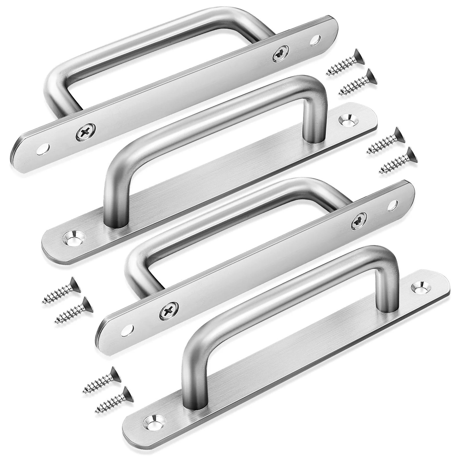 

4Pcs Smooth Finish Aluminium Alloy Door Knobs Modern Cabinet Pulls for Closet Wardrobe Cupboard Interior Exterior Fit