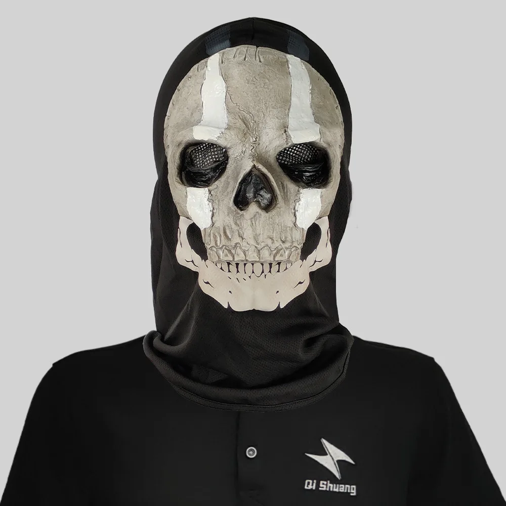 

2025Masque de cr없 fantôme d'horreur унисекс для Хэллоуина, couvre-chef en Latex MW2, casque de Cosplay, аксессуары