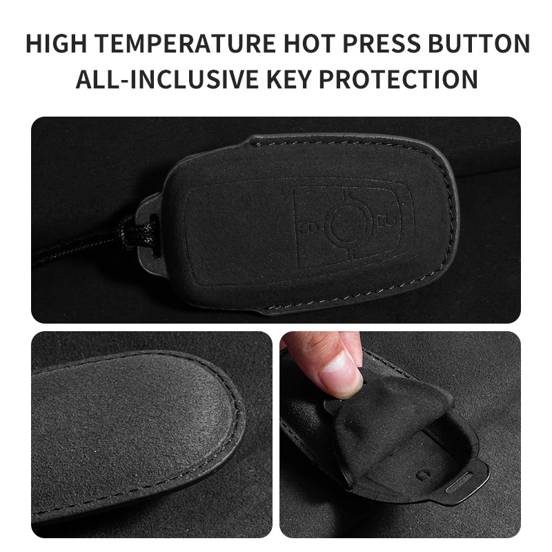 Suede Car Key Cover Case for Ford Maverick Focus Edge Explorer Everest Fusion Mondeo Raptor Bronco Ranger KA Fiesta Kuga