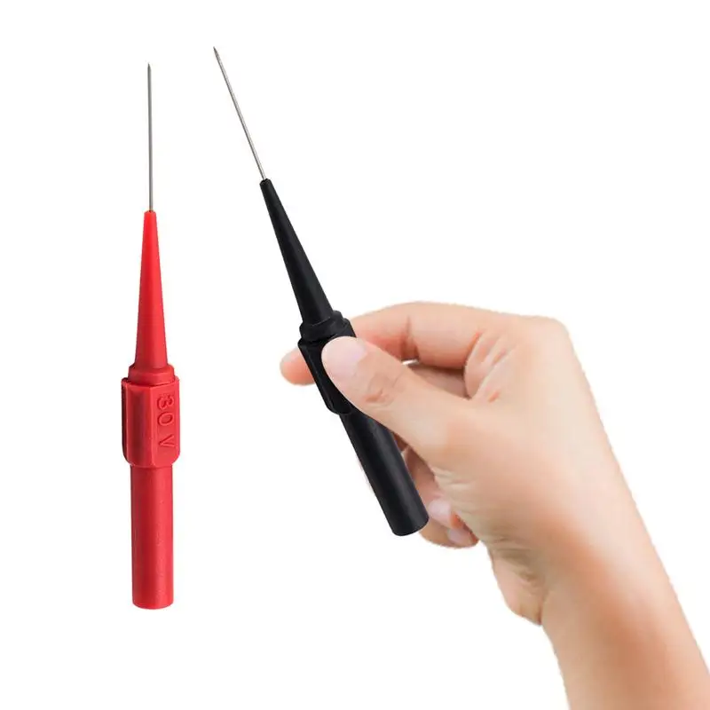 

2pcs Insulation Piercing Needle Non-destructive Multimeter Test Probes Red Black Safety Test Probe Pins For Auto Repair Diagnose