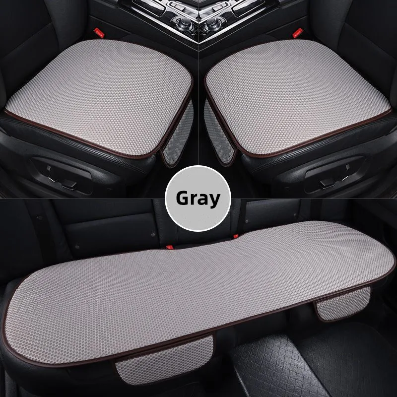 وسادة مقعد سيارة من الحرير الجليدي قابلة للتنفس، غير قابلة للانزلاق ومقاومة للاهتراء، غطاء مقعد سيارة من الحرير الجليدي بلون سادة، مناسب لمعظم السيارات #2