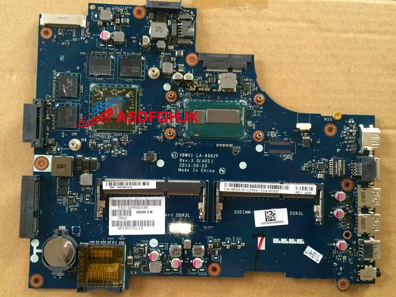 

Original FOR Dell Inspiron 5537 LAPTOP Motherboard WITH I7-4500U P28J8 CN-0P28J8 0P28J8 LA-9982P 100% TESED OK