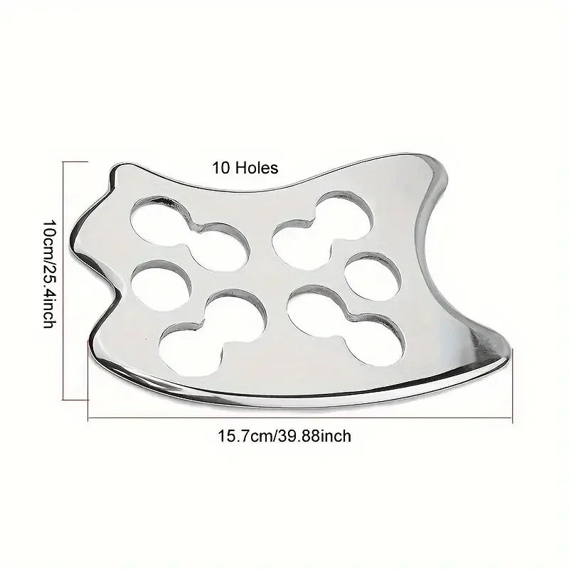 10 Hole Handheld Stainless Steel Myofascial Release Tool Efficient Gua Sha Massager For Whole Body Acupoints Back And Leg Relief