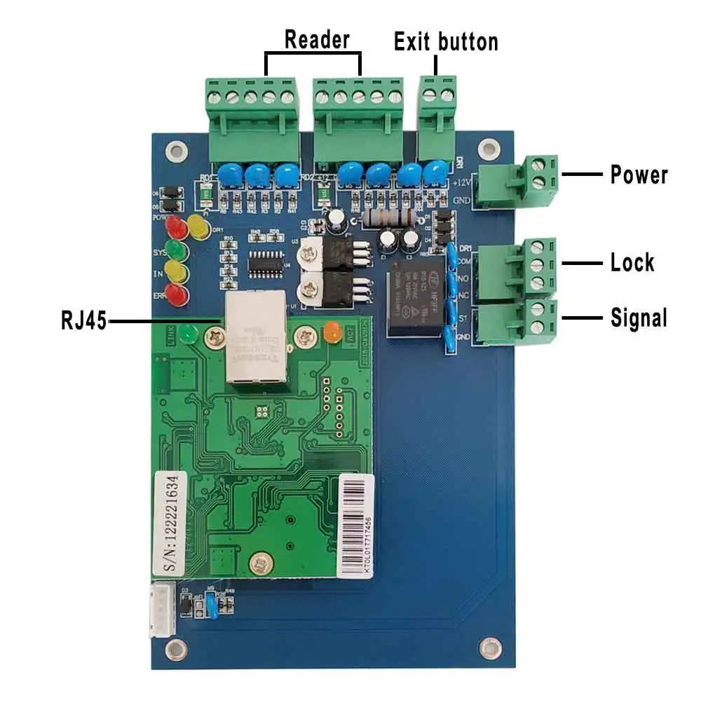 Imagem -05 - Tcp ip Single Door Access Control Board One Door Panel 40k Usuários Suporte a Eventos 100k Função Multi-access Alarme de Incêndio Sn:l01