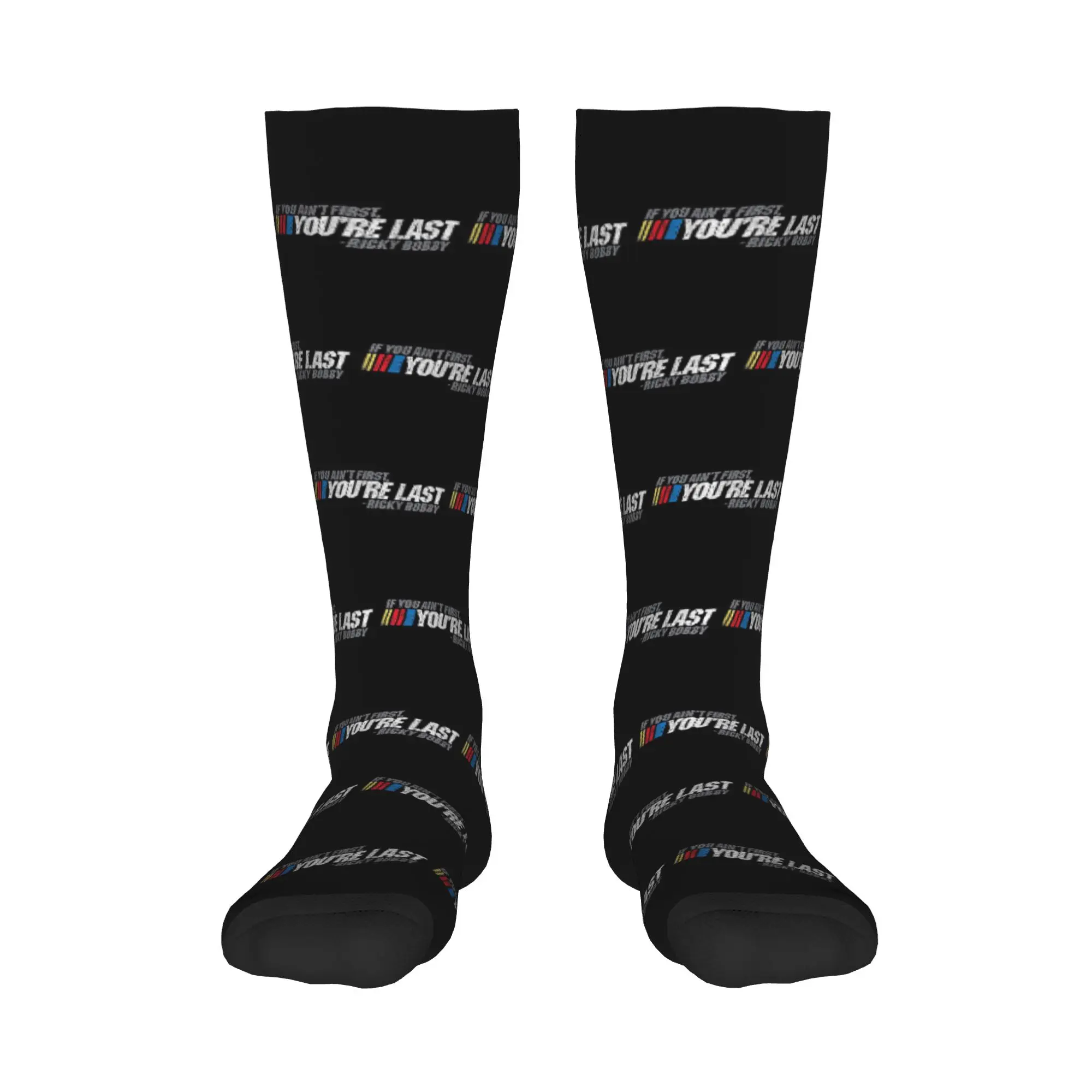 Todas as estações meias de tripulação se você não há primeiro, você é mais recente - Ricky Bobb meias engraçadas hip hop meias longas acessórios para homens e mulheres