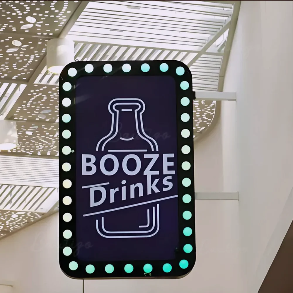 Custom Waterproof Acrylic LED Light Box for Outdoor Business Double Sided Storefront Sign with Wall Mounting Brackets