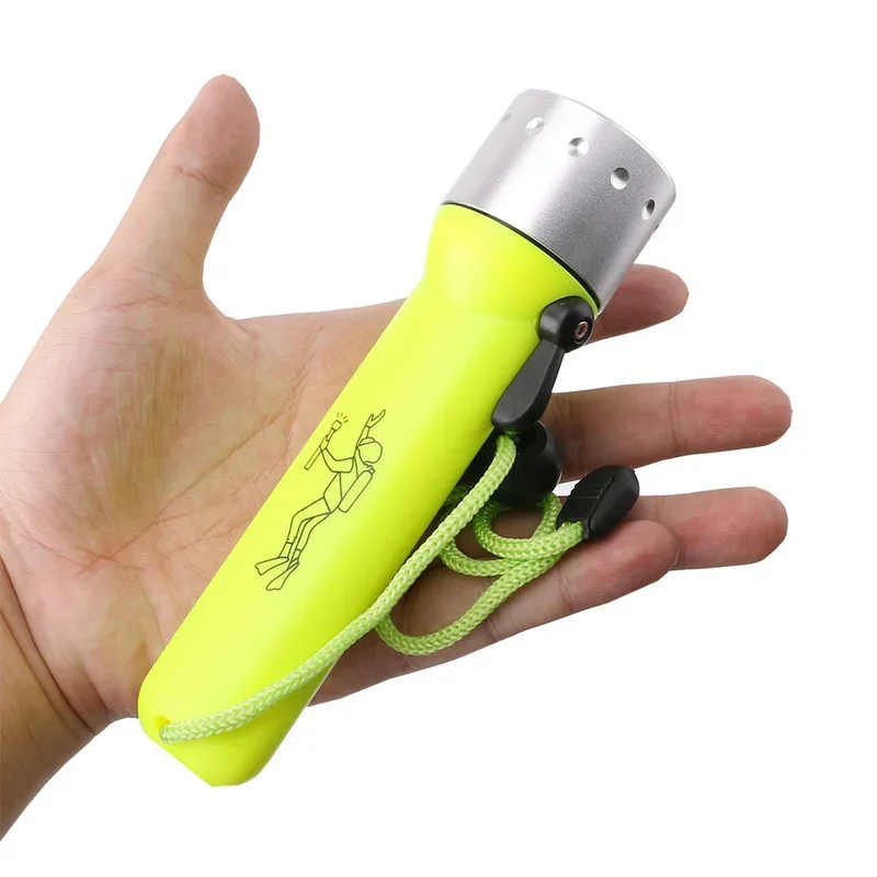 1PCs 2000LM Q5 LED Waterproof Scuba Diver Diving Flashlight Portable Shallow Light Amphibious Underwater Flash Light Torch