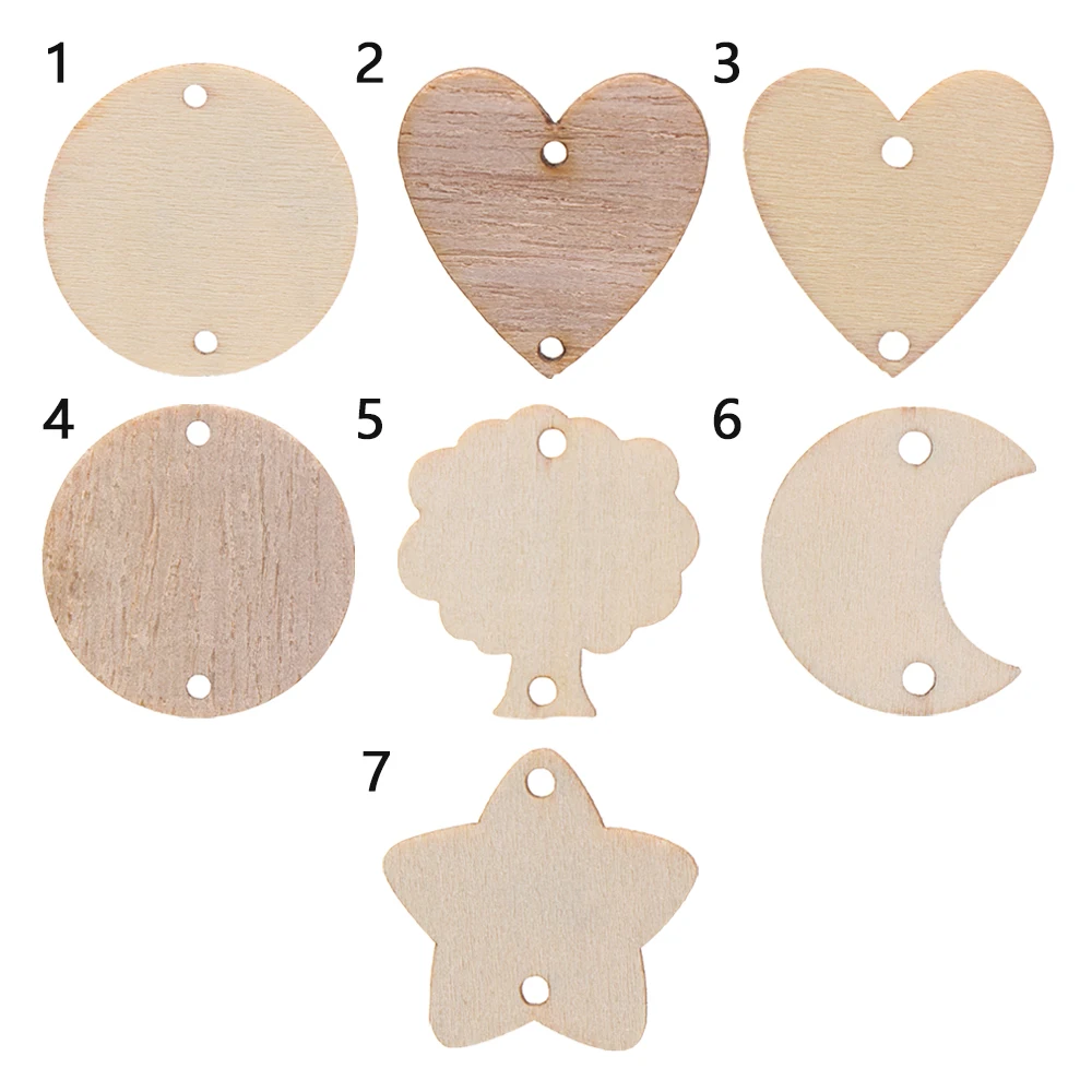 50pcs Wooden Circle Discs Tags with Holes Ring Clips for Birthday Reminder Calendar Chore Board Plaque DIY Decoration Art Crafts