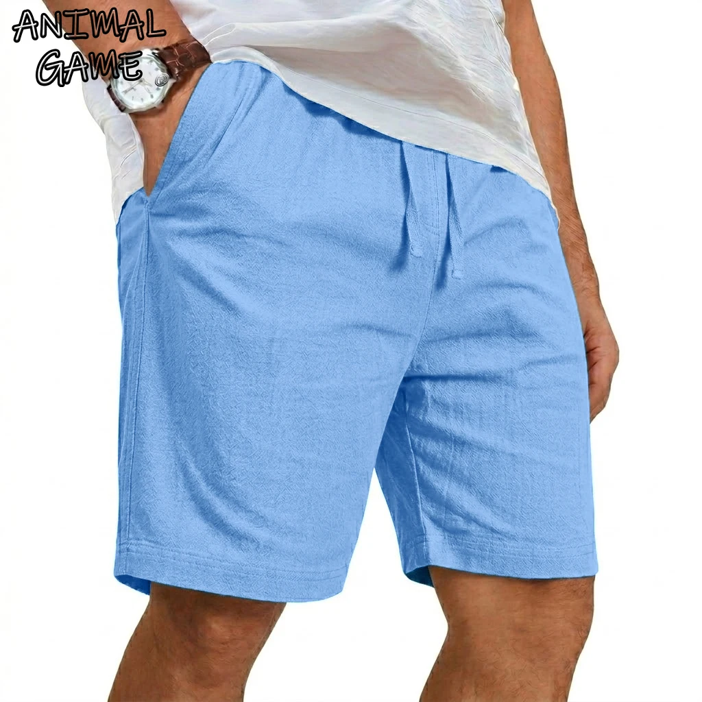 

Новые легкие мужские шорты из льна для спортзала, повседневные, свободного кроя, пляжные, в гавайском стиле, хлопковые, больших размеров, для бега, для дома
