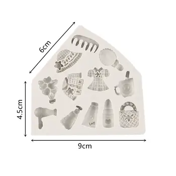 嬰兒矽膠模具 DIY 衣服奶瓶梳子生日翻糖蛋糕裝飾工具糖藝巧克力糖果黏土翻糖模具 8 最佳銷售 嬰兒矽膠模具 - №3