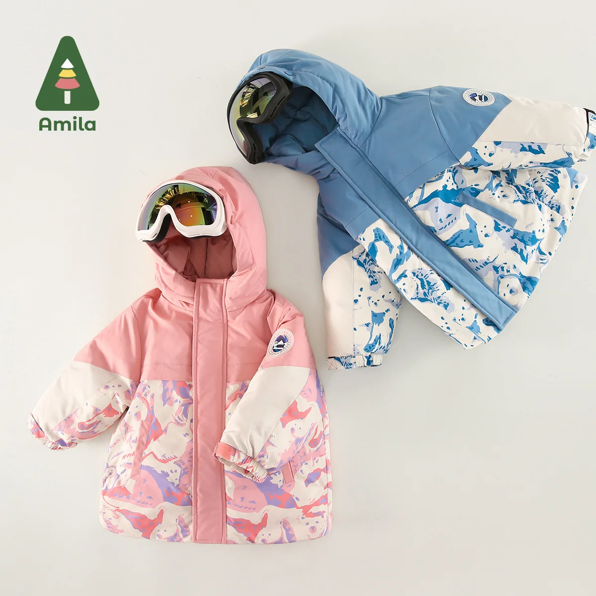 Baby\'s Snow Wear 2024, зима, новинка 2024, модное трехслойное защитное пальто для мальчиков и девочек, повседневная теплая верхняя одежда