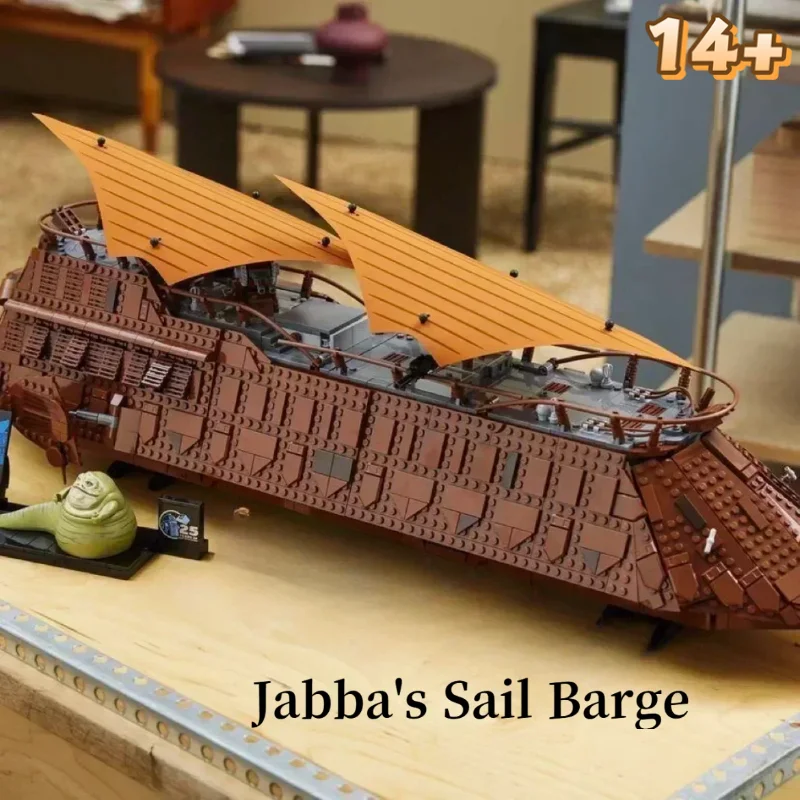 3942 piezas Star Interstellar Conflict Jabba Sail Barge 75397, modelo de velero clásico coleccionable, juego de bloques de construcción, regalos de cumpleaños