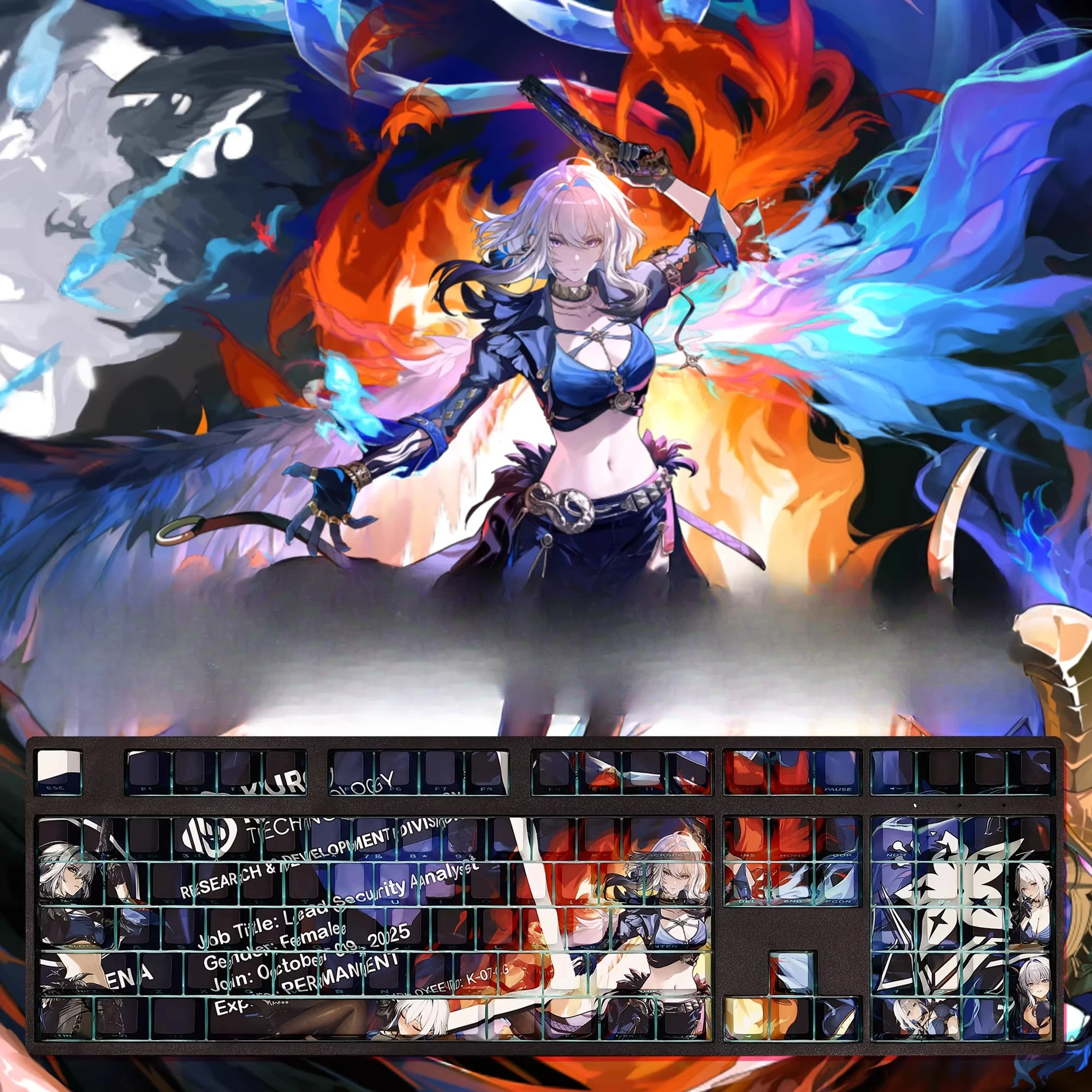 

108 Keys/Set Wuthering Waves GALBRENR Cute Sexy Girl PBT Keycaps Cherry Height for MX Switch Mechanical Keyboard Game Custom