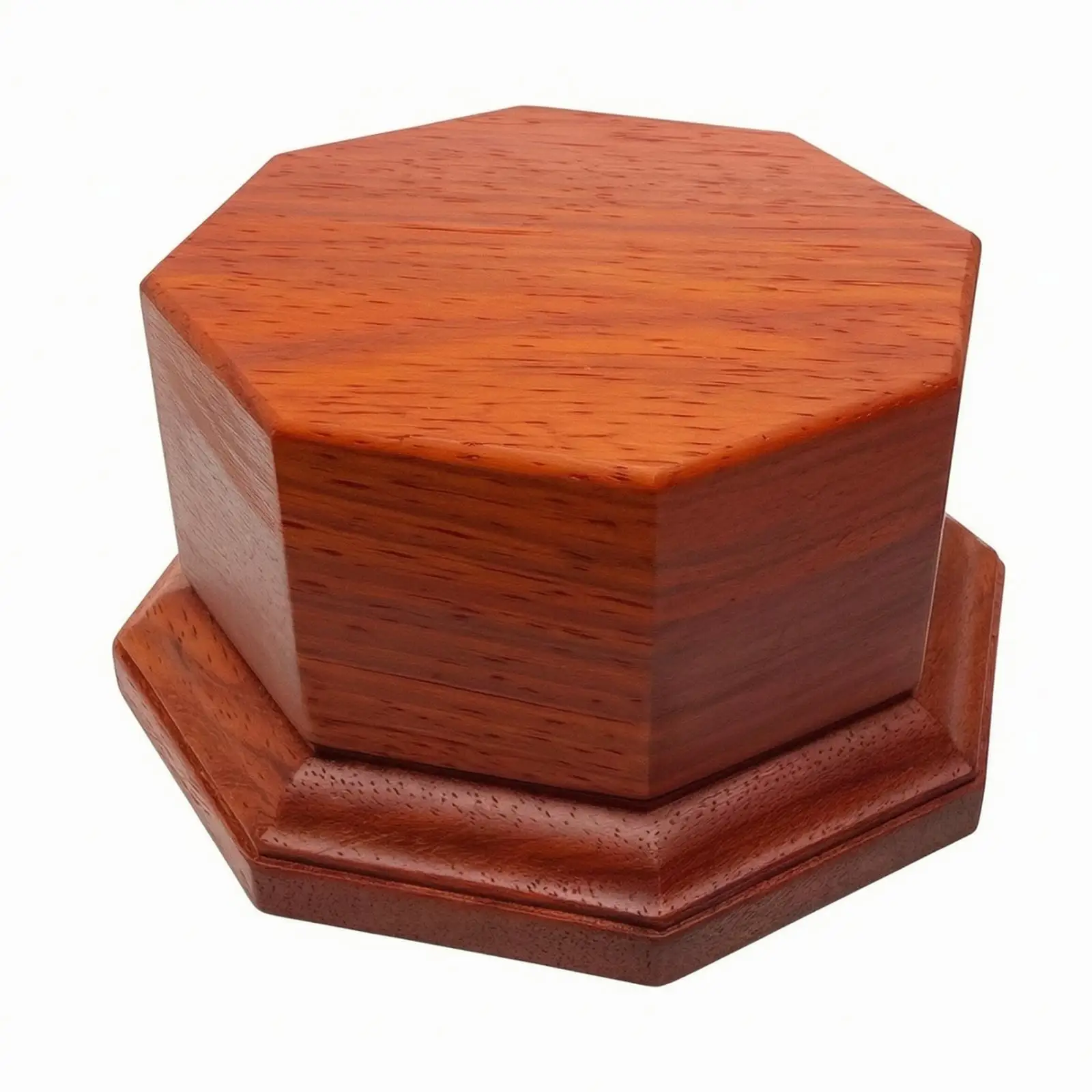 Solid Hardwood Octagonal Display Pedestal for Figurine Showcase Ornament Tea Ware Shelf Table Decor