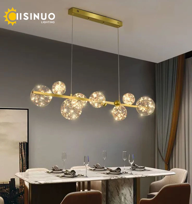 Starry Cluster Dining Pendant Lights Nordic Linear Adjustable Ceiling Lighting for Home Decor Kitchen Island Restaurant Café Bar