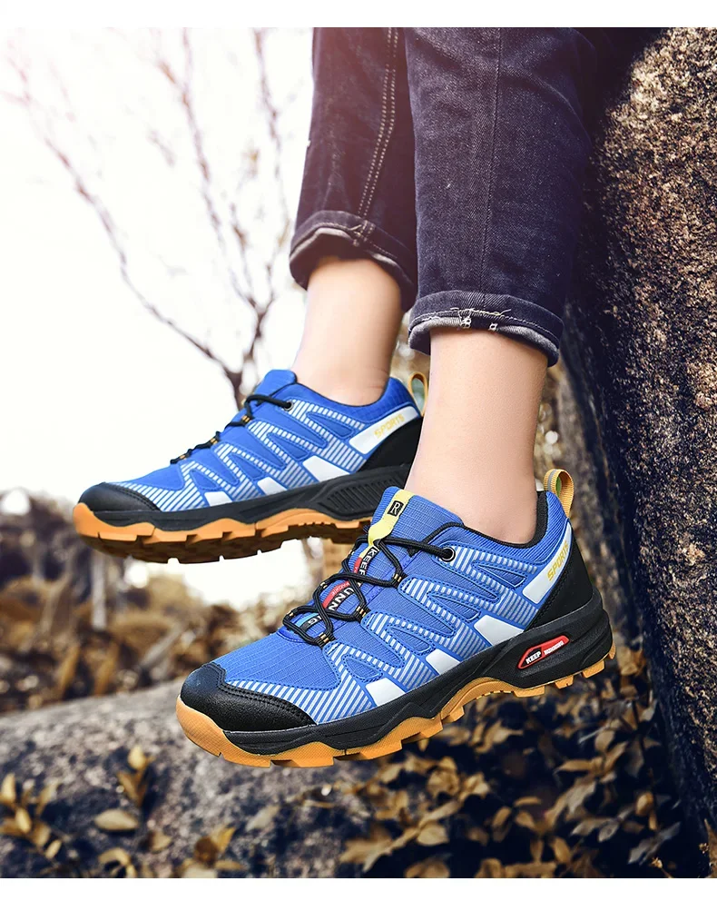 Unisex Neue Outdoor-Trekkingschuhe, Luxuriöse Designer-Freizeitschuhe, Rutschfeste Atmungsaktive Schnür-Wanderschuhe für Männer und Frauen, Komfortable Waldschuhe – Detail 14
