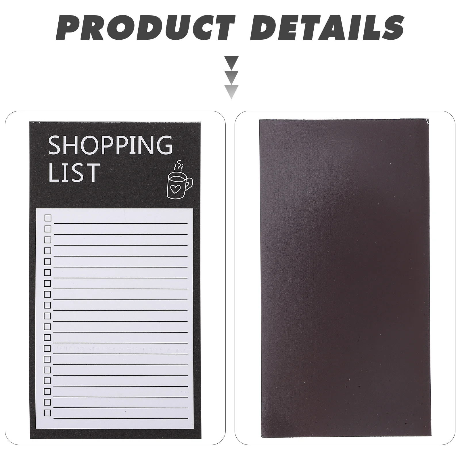 

2 Books Magnetic Grocery List Notepad Notebook Planner for Refrigerator Black Shopping Schedule Daily