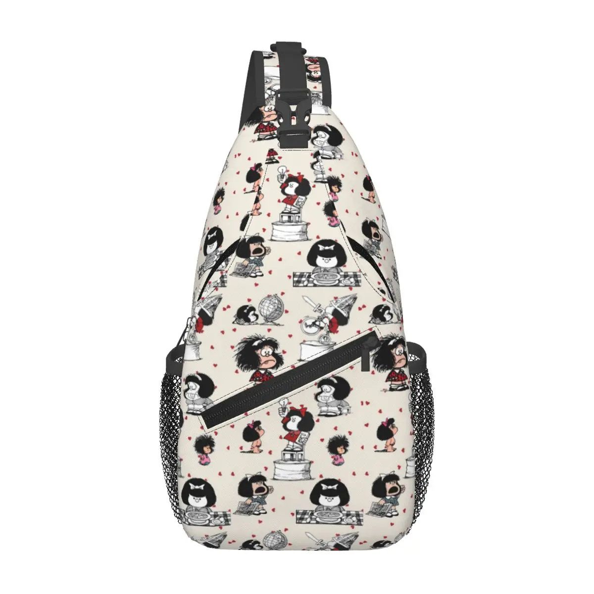 

Custom Anime Mafalda Shoulder Crossbody Chest Backpack Shoulder Chest Bags Sling Bag Cartoon Quino Manga Shoulder Backpack