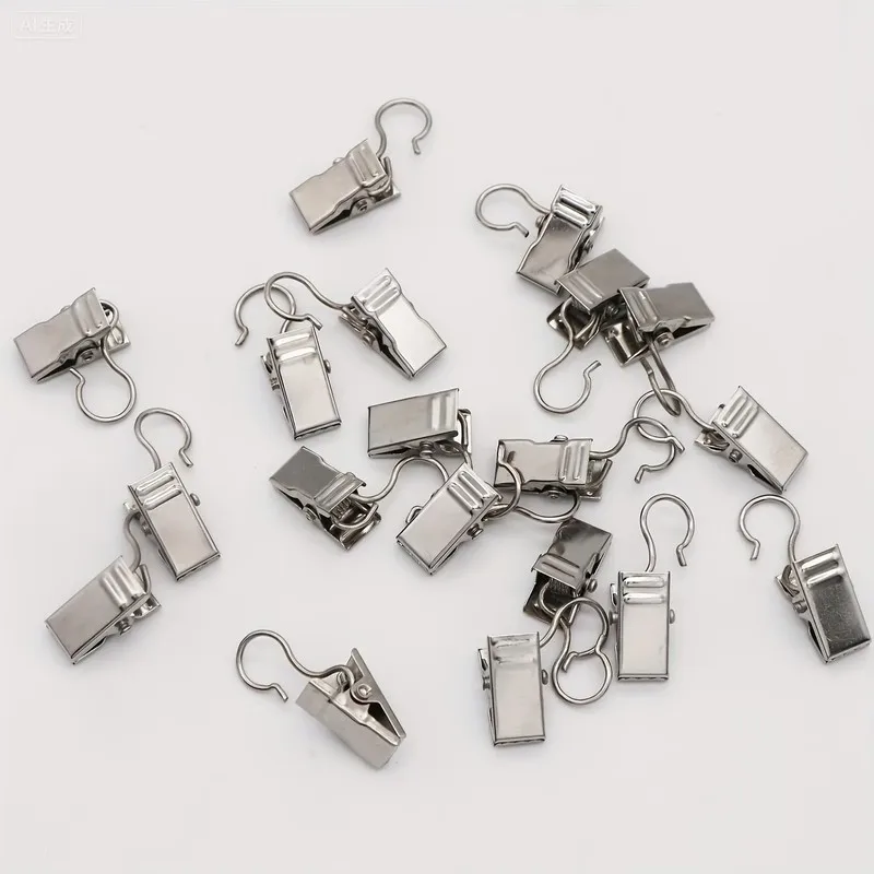 77 pcs Open-End Curtain Clips with Rust Resistant Metal, ideal for Living Room Curtains and Small Item Hanging