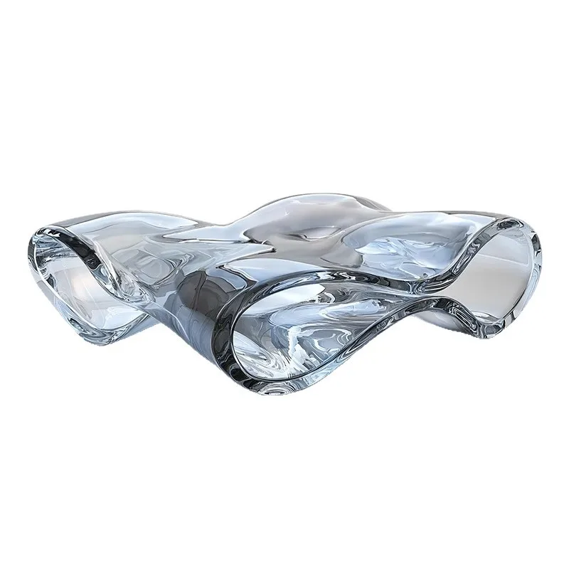 Living room crystal coffee table light luxury high-end villa resin tea table irregular high-end art tea table