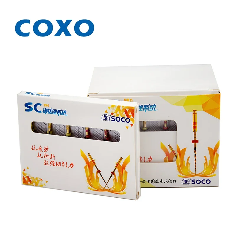 

COXO SOCO SC PRO Dental Root Canal File Heat-Activated Rotary Nitinol Endo 25mm Endodontic Files Use for Root Canal Endomotor