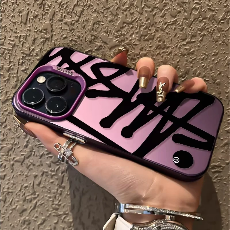 Creative Black Thick Line Irregular Design Phone Case For iPhone 17 Pro Max 16 15 14 13 12 11 7 XS X XR XS Max 16E Air TPU Cover - náhled 2