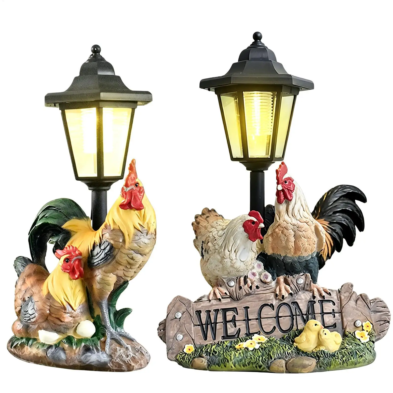 

Animal Solar Garden Light Outdoor Yard Decoration Waterproof Statue Light Chicken Banquet Yard Patio Porch Lawn Pathway Decor