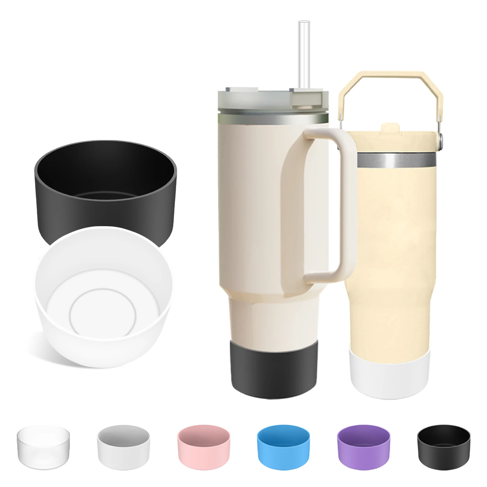 Bota de silicona UMUST para copa Stanley, Protector inferior de copa reutilizable para vaso Stanley, accesorios de funda de taza de paja de 30oz/40oz