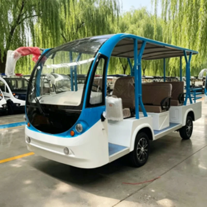 Latest Design 14 Seater Electric Sightseeing Bus Tour Shuttle Bus CE Certification Free Custom Body And Seats Color