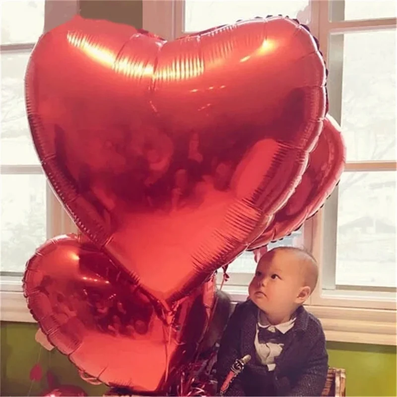 75cm Red Heart Foil Helium Balloons Valentine's Day Wedding Birthday Party Decorations Marriage Supplies Air Globos Kids Toys - view 5