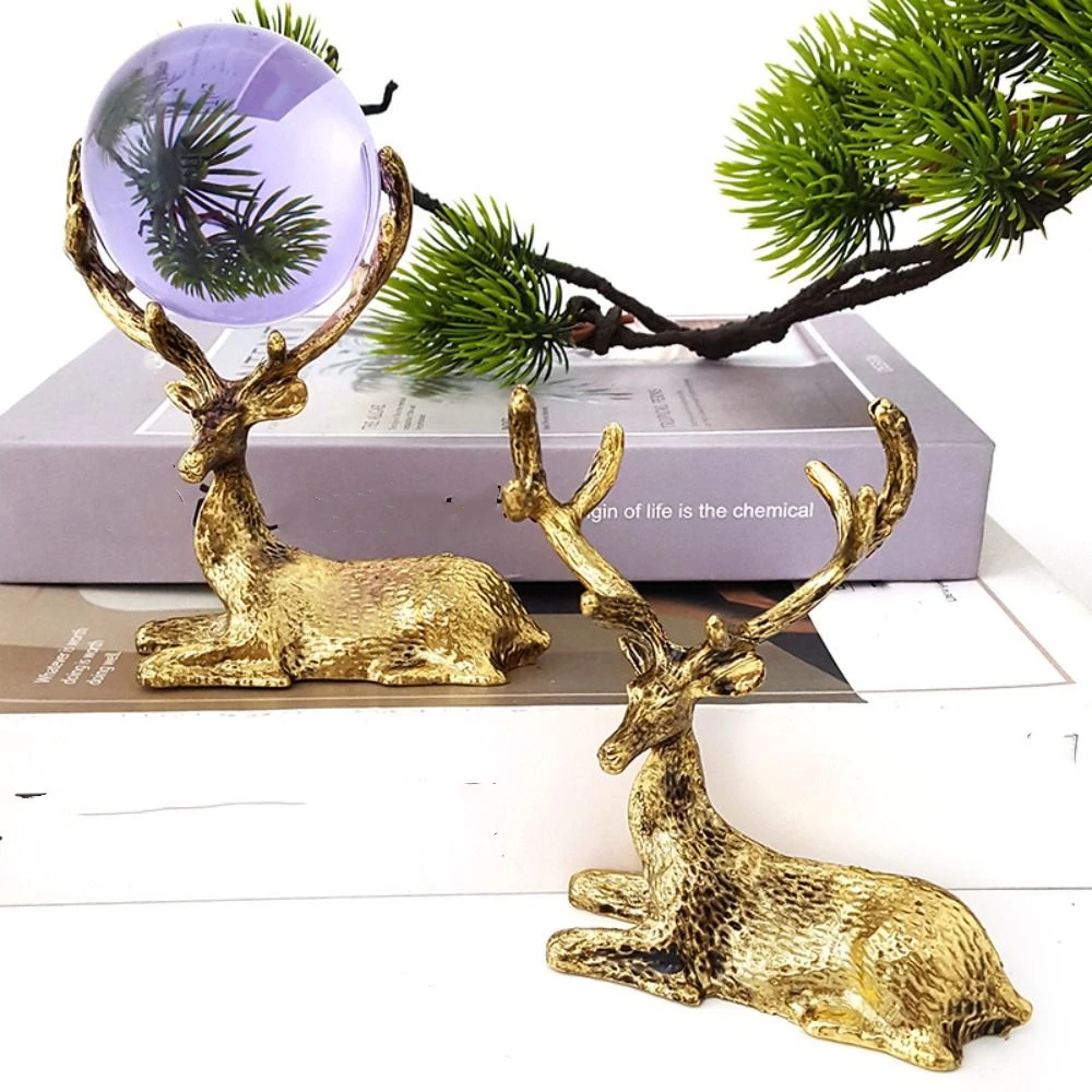 شخصية النقل كريستال الكرة حامل عرض معدني كريستال الكرة قاعدة الأيائل قرن الوعل قلادة حامل مجوهرات الديكور