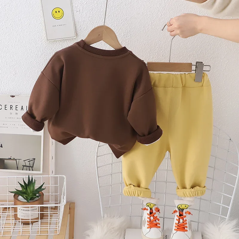 Spring Autumn New Baby Boys Clothing Sets Long Sleeve Round Neck Letter Sweatshirt + Sweat Pants Children\'s Casual Clothes