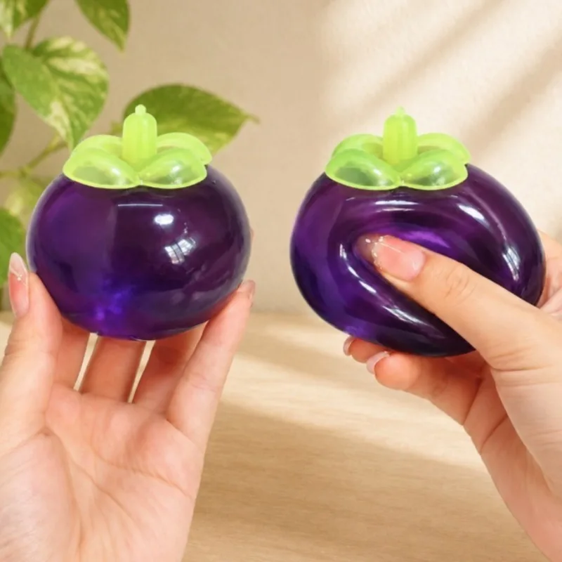 Kokosnussöl-Mangostan-Squishy-Fidget-Spielzeug, weiches Mangostan-Quetschspielzeug, ASMR-Sensorik-Anti-Stress-Spielzeug für Erwachsene – Detail 4