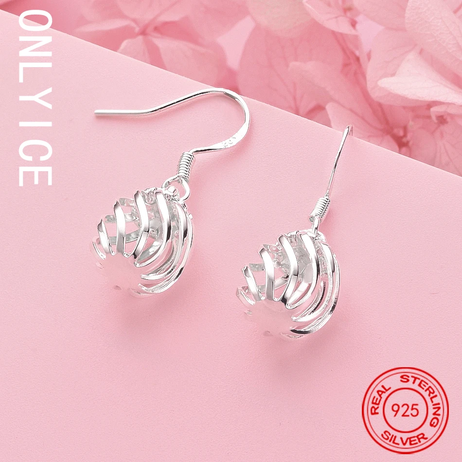 

High Quality Charm 925 Sterling Silver Noble Hollow Drop Earrings Fashion Wedding Party Jewelry Christmas Gifts