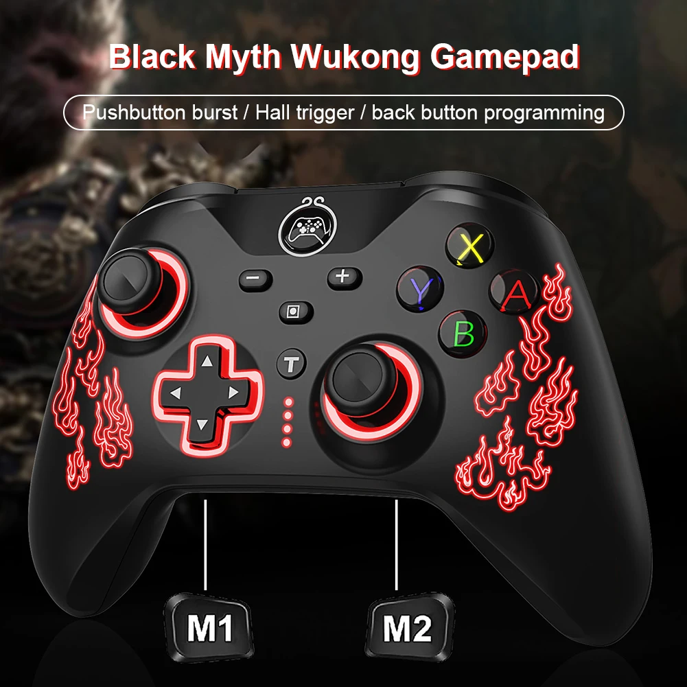 لوحة ألعاب لاسلكية مع ضوء RGB ، أسود ، أسطورة ووكونغ ، لاسلكي ، سلكي ، وحدة تحكم الألعاب للأندرويد ، البخار ، التبديل