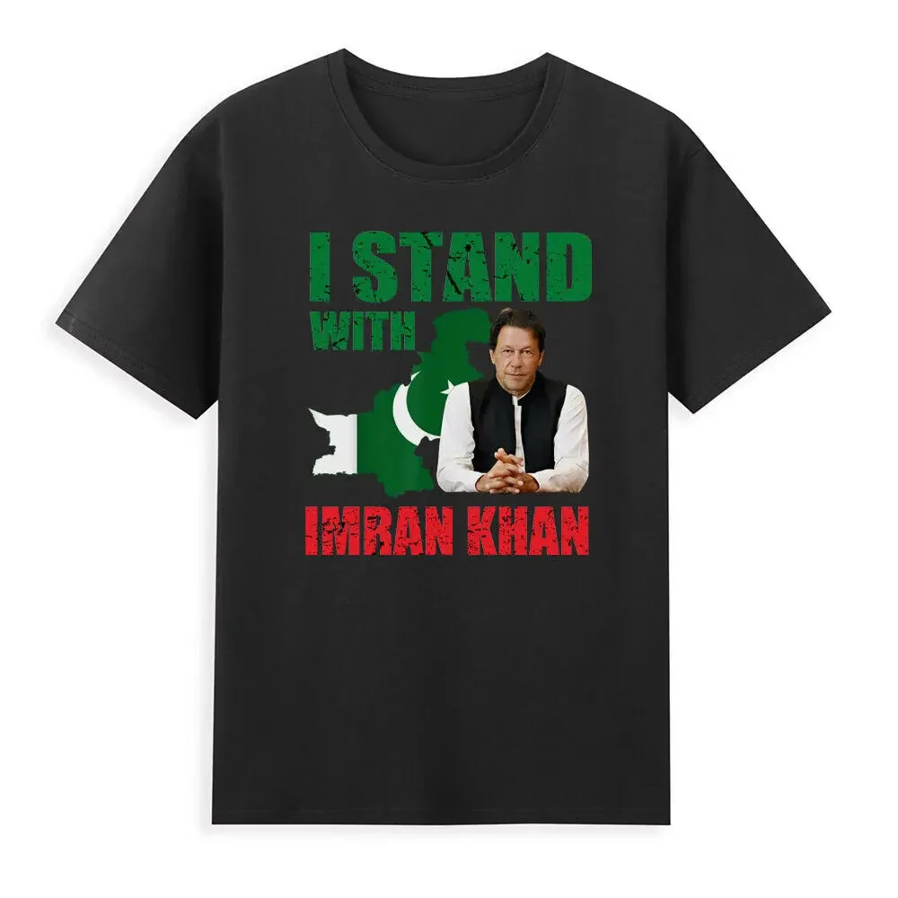 

I Stand With Imran Khan PTI вечерние Пакистан поддержка свободы винтажные аниме Графические футболки унисекс 100% хлопок