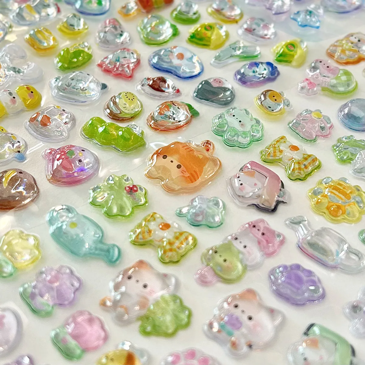 3D Three-dimensional Relief Sticker Cartoon Animal Gem Sticker Diamond Mobile Phone Case Decoration