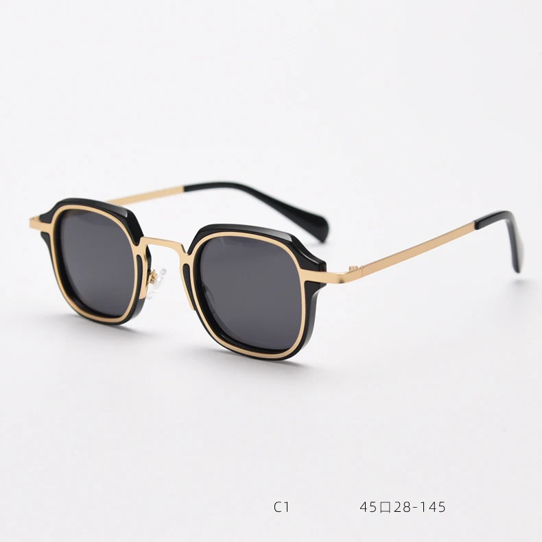55689 Vintage Polygonal Polarisierte Sonnenbrille Mode Persönlichen Stil Punk Sonnenbrille UV400 Shades Weibliche Schwarz Oculos