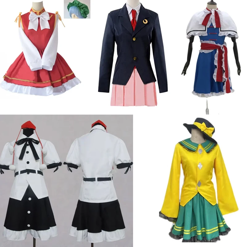 Anime  Touhou Reisen Udongein Inaba Shameimaru Aya Cosplay Koishi Komeiji  Alice Margatroid Dress Costume with Hat Custom Size