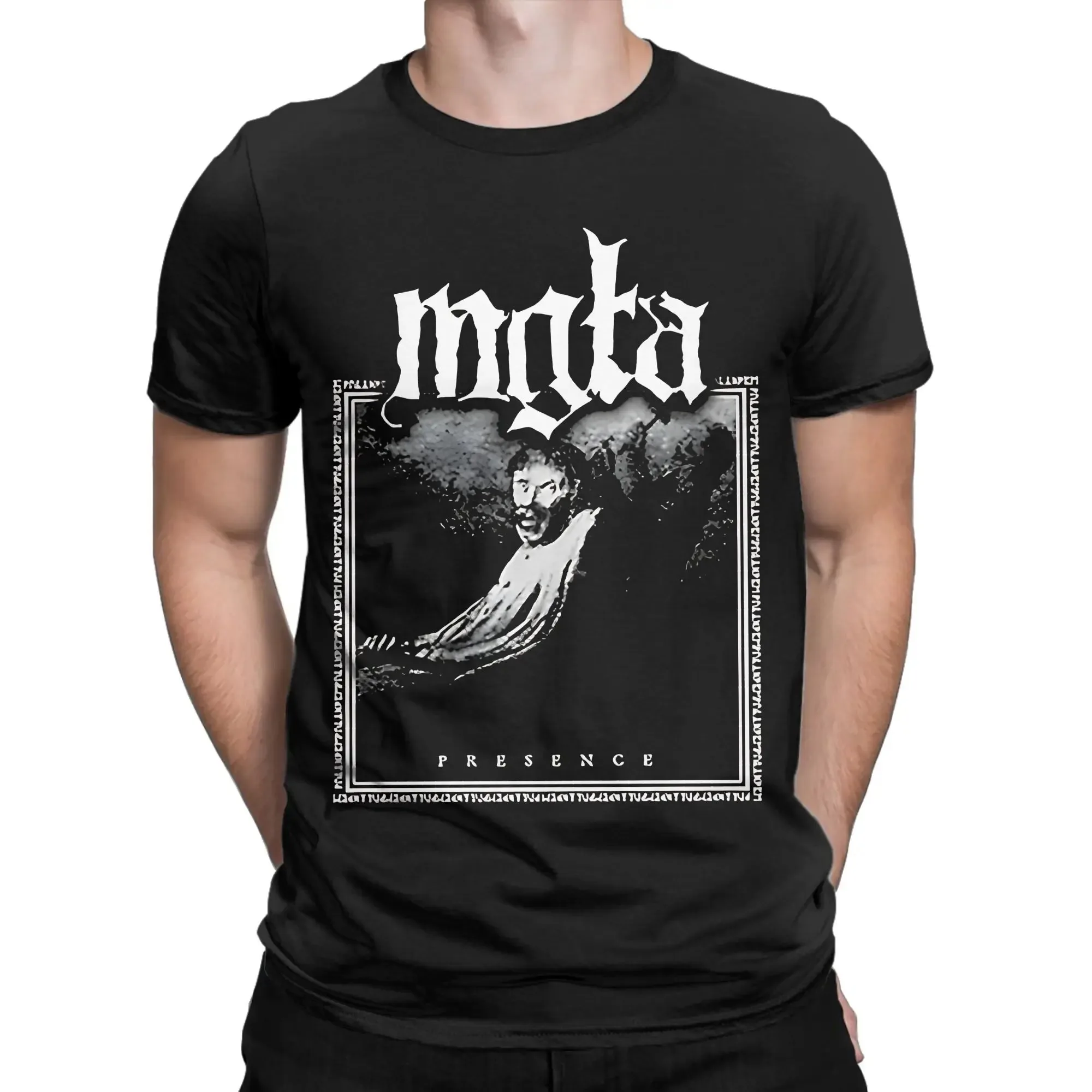 

Printed Mgla Balck metal band T Shirt for Men Women 100% Cotton T-shirts Short Sleeve Clothing