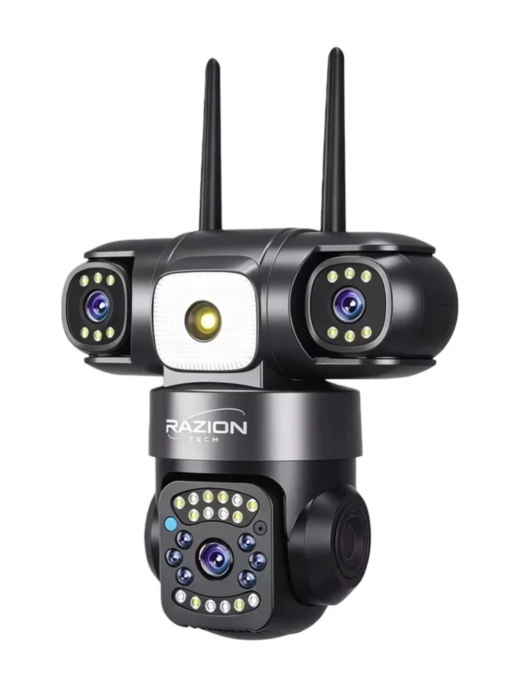 Outdoor 2,4G&5G WLAN PTZ-Kamera mit drei Objektiven oder IP-Kamera mit drei Objektiven, automatische Verfolgung, Farb-Nachtsicht, Videoüberwachung, CCTV-Kameras RZ380, Onvif, Zwei-Wege-Audio,