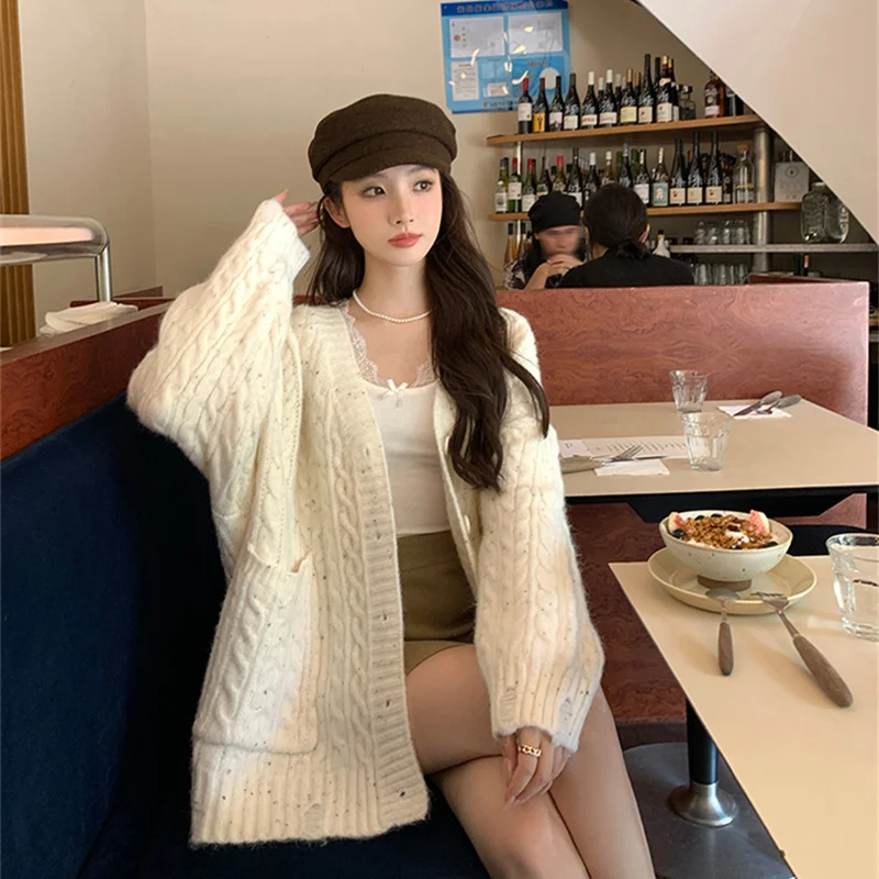 

Высококачественный вязаный свитер для женщин без катышков, ранняя осень, длинная верхняя одежда све V-Ne обычной длины от Dongguan Daliang