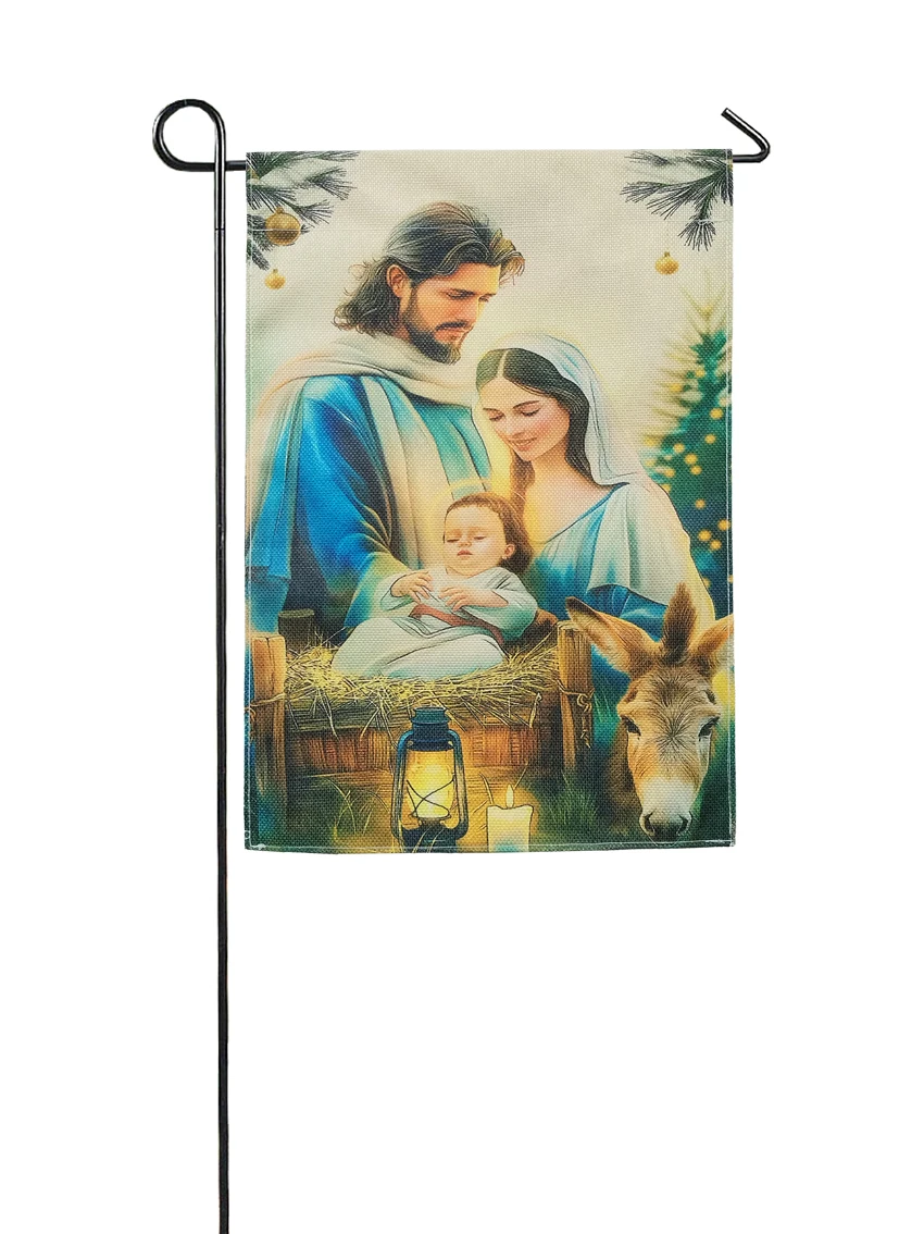 Jesus Is Born Flag God Flag Christian's Flag Decorative Christmas Flag House Flag Garden flag