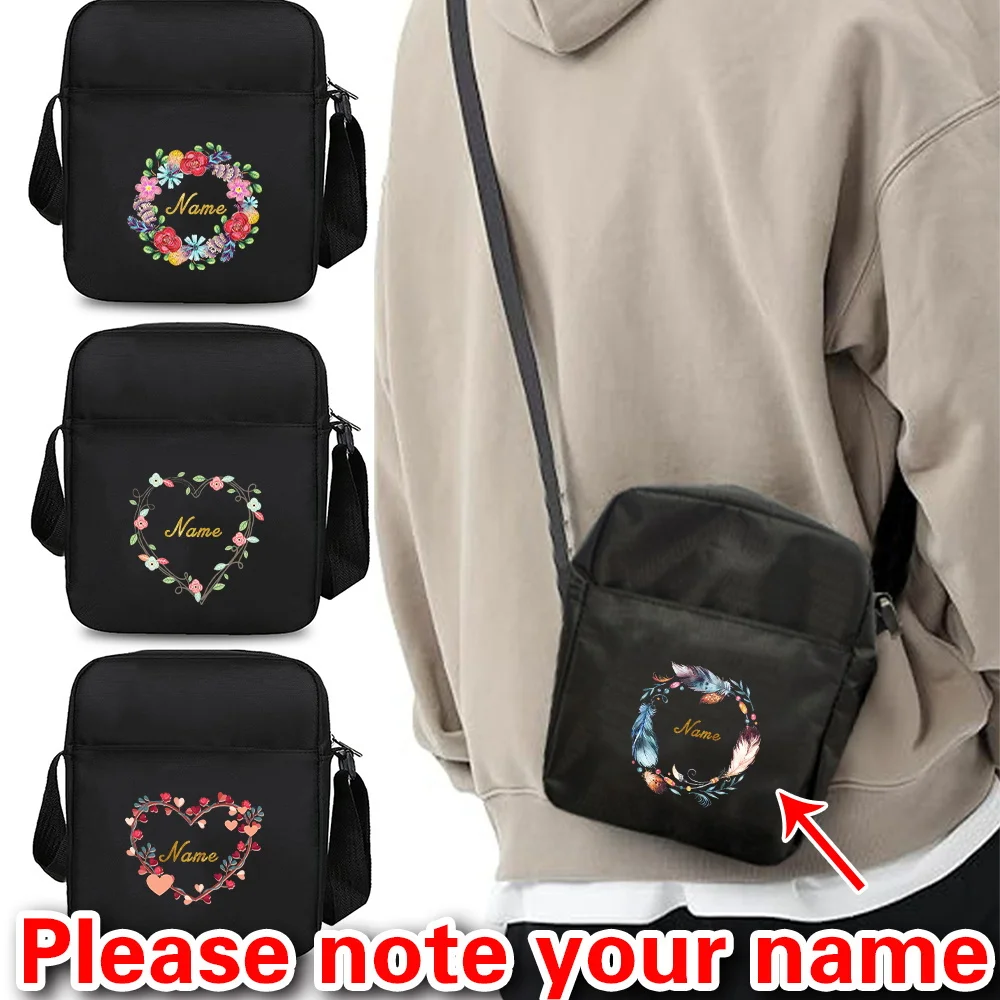 Personalized Customization Name Men's and Women's Crossbody Bag Shoulder Bag Outdoor Travel Waterproof Storage Bag Handbag