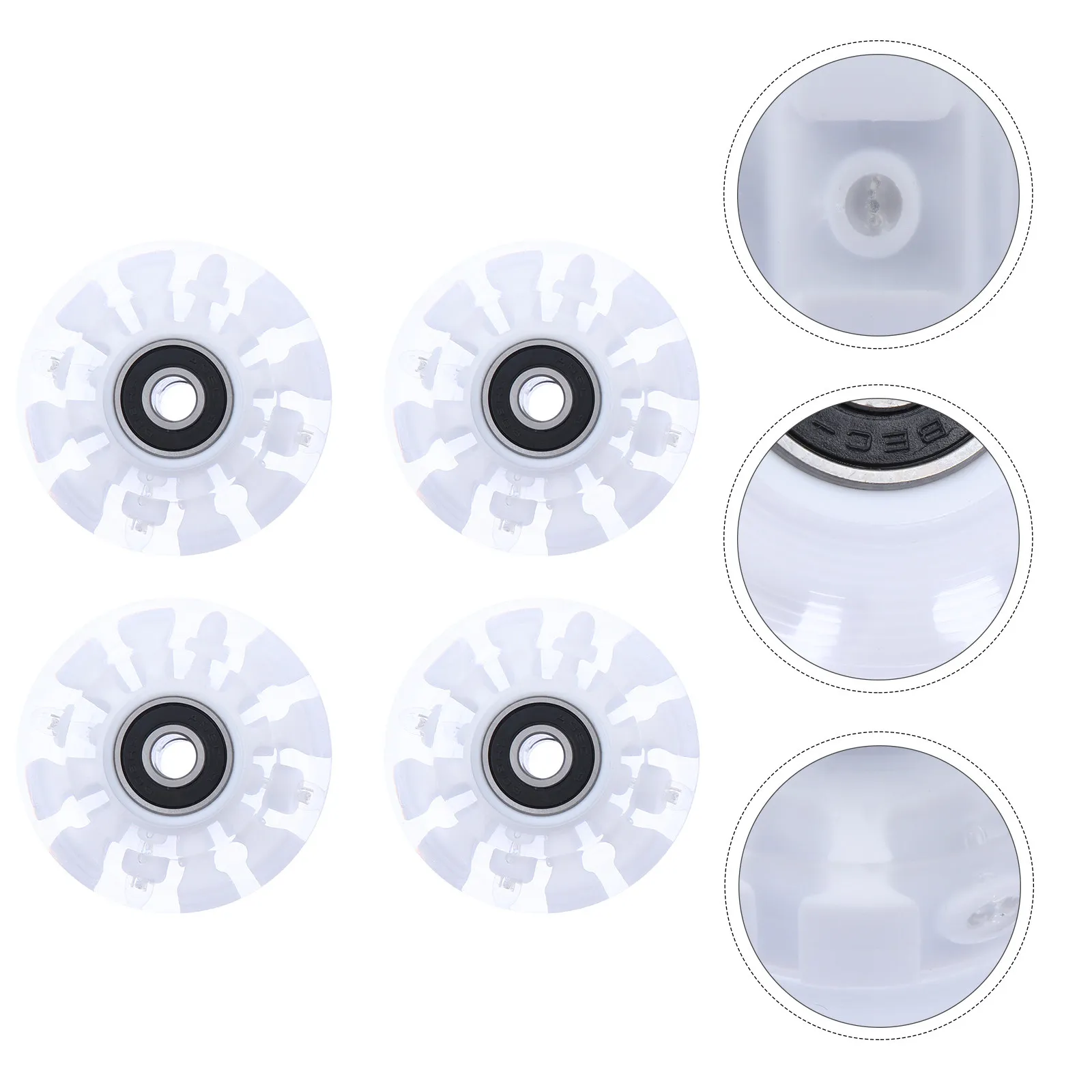 

4Pcs PU Roller Skate Wheels for Concrete Asphalt Wood Tile Smooth Gliding Flashing Light Up Skating Wheels Replacement
